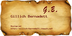 Gillich Bernadett névjegykártya
